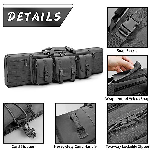 REEBOW GEAR Tactical Double Long Range Bag Outdoor Multifunctional Transportation Case Black/Tan 36/42/46 inches - color: Black, size: 36 inches