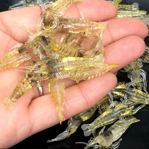 10 Pcs Soft Shrimp Bait Fishing Gear Simulation Fake Bait Grass Shrimp Lures Cost-Effective Convenient Soft Lures, Baits and Attractants（4cm）