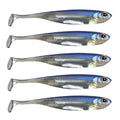 QualyQualy Soft Plastic Swimbait Paddle Tail Shad Lure Soft Bass Shad Bait Minnow Paddle Tail Swim Bait for Bass Trout Walleye Crappie - 2.75in, 3.14in, 3.94in, 5in - color: 1#, size: 3.14in - 6Pcs
