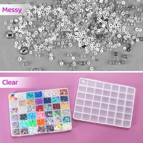 Eppingwin 42 Grids Bead Organizer, Craft Organizers and Storage, Acrylic Organizers, plastic Bead Organizer Box for Crafts Organizing Storing - color: 42 grids(1 P)