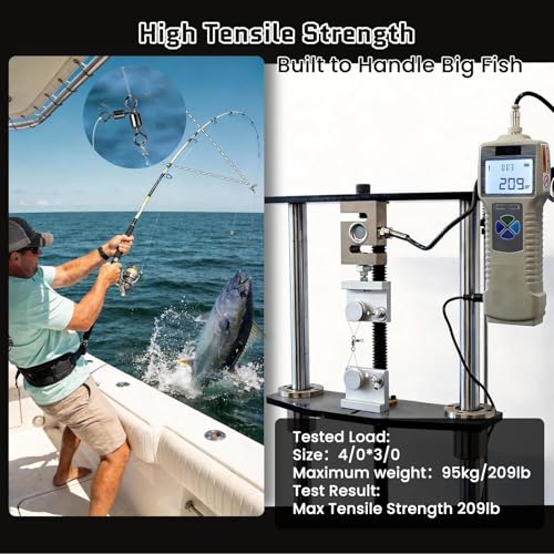 FishTrip 3 Way Fishing Swivels Tackle, 25/50PCS Heavy Duty Three Way Barrel Swivels for Bottom & Dropper Rigs, Corrosion Resistant 3-Way T-Turn Swivel for Freshwater & Saltwater Fishing 7LB-209LB - size: 4*5#_66Lbs_50pcs
