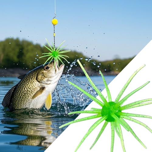 Tentacle Creature Lure Floating Fishing Lures Soft Artificial Baits for Bass Fishing - color: Green flash