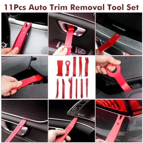 GLK 248pcs Trim Removal Tool, Pry Tool, Door Panel Removal Tool Kit | Fasteners Remove Tool with Car Retainer Bumper Clips, Automotive Hook Set, red - color: Red