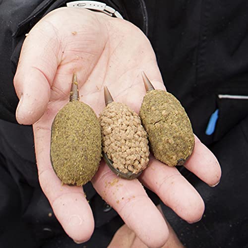 Carp Fishing Method Feeders Set,4pcs Inline Method Feeders with 1pc Quick Release Mould Bait Holder Tool Carp Fishing Tackle Accessories - color: Set C(15g,24g,34g,40g)
