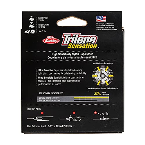 Berkley Trilene® Sensation, Low-Vis Green, 14lb | 6.3kg Monofilament Fishing Line, Suitable for Freshwater Environments