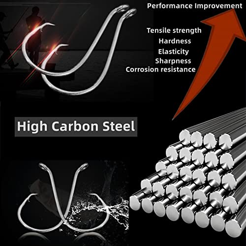 Circle Hooks Fishing Hooks 2X Strong 170PCS/Box|220PCS/Box Octopus Catfish Fish Bulk Fishing Hooks Set Saltwater Freshwater Gear Equipment#1 1/0 2/0 3/0 4/0 5/0 6/0 8/0 10/0 - color: BLACK-220PCS-Bigger