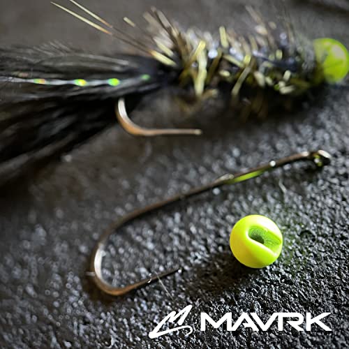 Mavrk Fly Fishing Slotted Tungsten Beads 25pc Refill Pack Euro Nymph Style Flies 5 Essential Colors Gold Silver Copper Black Chartreuse 4 Essential Sizes 4mm 3.5mm 3mm 2.5mm - color: Chartreuse, size: 3mm