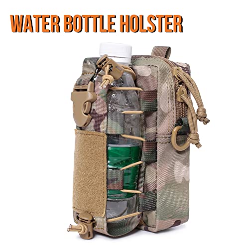 ACEXIER Tactical Molle Pouch Waist Bag Bottle Bag Outdoor Vest Pack Purse Phone Case Backpack Hunting Accessories Tool Pack - color: Khaki