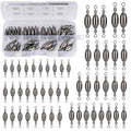 THKFISH Brass Fishing Sinker Swivel, 5 Size Trolling Sinkers Swivel Weights Quick Set Up Lead Fishing Sinker with Inner Swivel Rolling for Fishing Saltwater Freshwater,1/32-1/2 OZ - size: MIX-50PCS