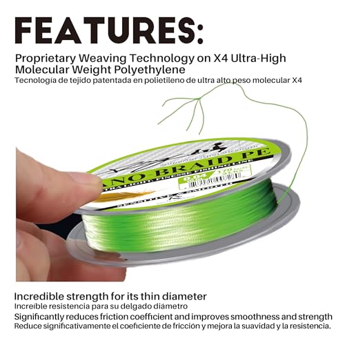 Ultra Slim Braided PE Fishing Line, Strong Knot Strength, Deign for Ultra Light Freshwater Fishing, Come with 3lb Test or 5lb Test, 170Yds Each Spool - color: Fluo Green, size: 0.04mm-3Lbs