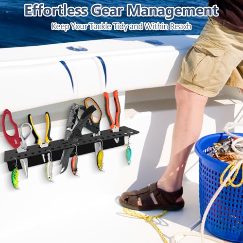 Fishing Tool Holder for Boat,Fishing Tool Organizer for Boat,Pliers,Knives,Lures Holder for Boat,Screw Mount,Black