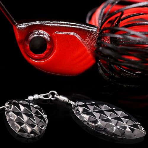 XFISHMAN-Spinner-Baits-for-Bass-Fishing-Lures-Colorado Blade Spinnerbait Set 1/4 oz & 3/8 oz 6 Colors for Bass Pike Crappie & Trout Fishing - size: 3/8 oz
