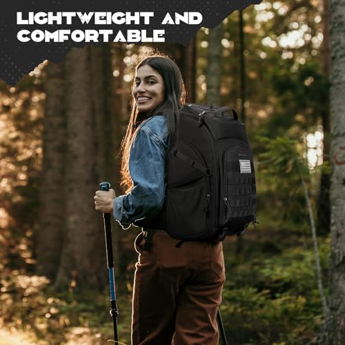Maelstrom Tactical Backpack for Men, Water Resistant 40L Military Bag | Molle System, 900d Polyester, Laptop Pocket, Load Compression, Tripod Straps, For Hunting, Travel, Hiking,Gym, Camping - color: A.black