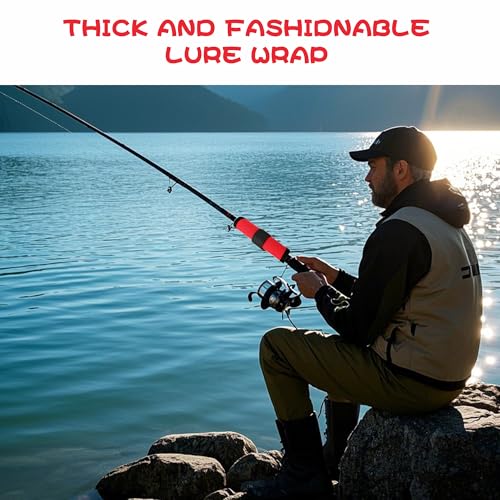 10 Pack Fishing Lure Covers,1 Pack Clear Fishing Bait Wraps,Lure Shield Fishing Lure Cover,Lure Wraps for Fishing Rod Fishing Hook Bait Covers - color: Red