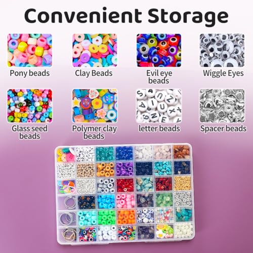 Eppingwin 42 Grids Bead Organizer, Craft Organizers and Storage, Acrylic Organizers, plastic Bead Organizer Box for Crafts Organizing Storing (2 pcak) - color: 42grids(2 P)