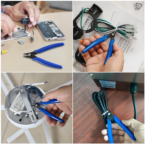 5 Inch Micro Flush Cutter, 2 Pack Small Wire Cutters Spring Loaded Cutting Pliers, Wire Cutters for Jewelry Making, Soft Copper Wire, Floral, Electronics, Model Craft, Heating Wire, 3D Print - color: 2 Pack