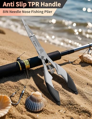 Fishing Gear,Hook Remover Fishing Pliers,Stainless Steel Fishing Tools,Multitool for Saltwater - color: white