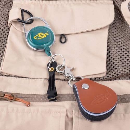 SF Fly Fishing Zinger Retractor with Retractable Measuring Tape Style for Anglers Tools and Gears Holder Combo Black - style: Single-Peacock Blue
