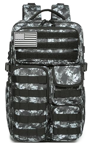 Wotony Tactical Backpack - Military waterproof backpack with multiple pockets and tactical gear for the outdoors (Gray Maple Leaf, 25L) - color: Gray Maple Leaf, size: 25L