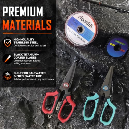 Eupheng 6.5" Pro Multifunction Fishing Scissors for Braided Line Mono Fluorocarbon wire lines,Dual Serrated Titanium Blades Non-Slip Grip Fishing Shears Enlarged Finger Holes with Bottle Opener - style: 6.5in Blue Scissors