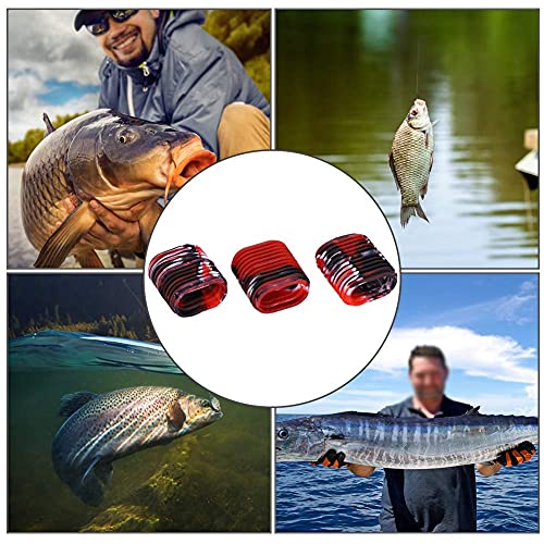 HERCHR Fishing Reel Grip, 5 pcs Non-Slip Rubber Universal Casting Spinning Fishing Rod Sleeve Baitcaster Knob Covers Fishing Reel Handle Grip - color: Red