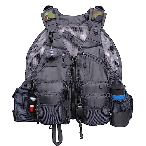 Kylebooker Fly Fishing Vest Pack Adjustable for Men and Women - color: Light Gray