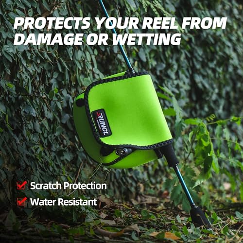 RUNCL Spinning Reel Bag – Protective Storage Pouch for Baitcasting Reels & Spinning Reels, Lightweight & Durable, Ideal for Freshwater & Saltwater Fishing Trips (Green & Black) - color: S-Green & Black