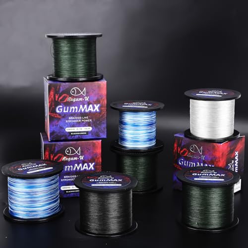 GumMAX 545/1093/1640yds 5-100LB 8X Braided Fishing Line Abrasion Resistant Superline Zero Stretch & Smaller Diameter Confuse & Never Fade in Saltwater and Freshwater - color: Black, size: 545 Yards / 80 LB