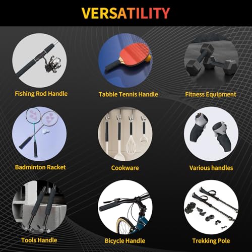 Heat Shrink Tubing for Grip Handle, 3.2 Feet Long, 15-45mm Size Range, Non-Slip Waterproof Insulation Wrap, Durable Repair for Fishing Rod, Tennis Racket, Tools (Black, 25mm) - color: Black, size: 25