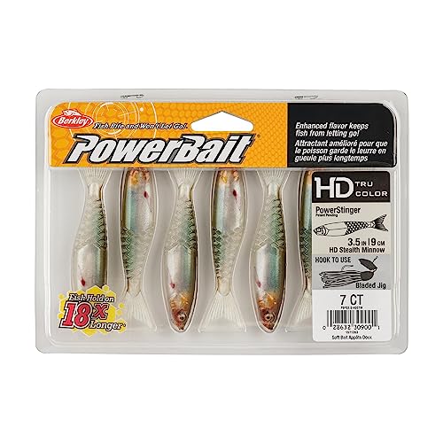 Berkley PowerBait PowerStinger Fishing Soft Bait - color: HD Stealth Minnow, size: 3 1/2"