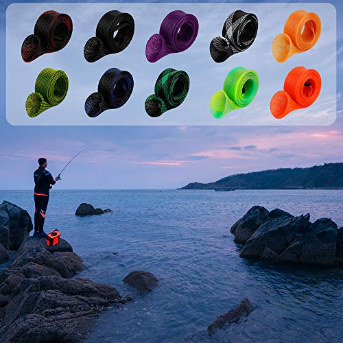 10Pcs Rod Sock Fishing Rod Sleeve Cover Protector Gloves Tools. Flat or Pointed End/Spinning or Casting Rods. Sea or Spinning Fishing Rod