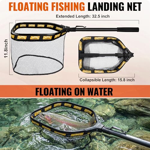 PLUSINNO Fishing Rod and Reel Combo, Backpack, Net, Bag with Rod Holders and Tackle Box for Freshwater/Saltwater, Fishing Gifts for Men - style: Khaki Backpack With Rod&net