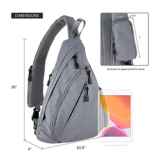 JESSIE & JAMES Peyton Crossbody Sling Backpack Concealed Carry Purse For Women Men Outdoor Chest Bag Shoulder Backpack - color: Grey