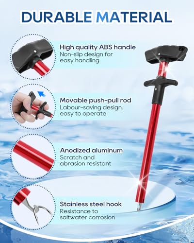 UCEC Fish Hook Remover Tool, Dehooker Tool Fishing, Squeeze-Out Hook Remover Tool Fishing, Fast Decoupling Securely, Pro Fishing Hook Remover Extractor, Aluminum Easy Reach and Portable, 2Pcs - size: Large