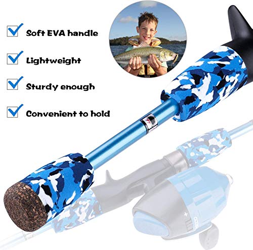 ODDSPRO Kids Fishing Pole - Portable Telescopic Kids Fishing Rod and Reel Combo Kit - with Spincast Fishing Reel Tackle Box for Girls, Youth - color: Blue, size: 5.91 ft