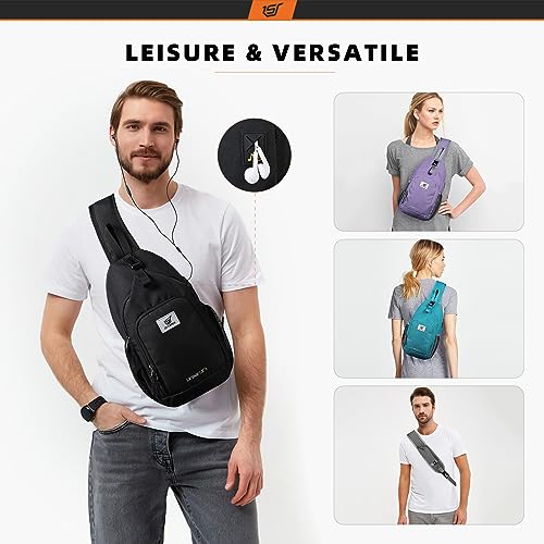 SKYSPER Sling Bag RFID Crossbody Sling Backpack Cross Body Shoulder Bag Travel Hiking Daypack for Women Men(Darkgrey) - color: Darkgrey