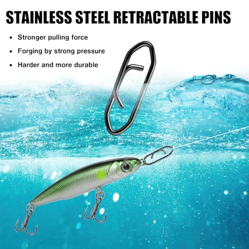 Speed Clips for Fishing Lures, Fishing Speed Clips, Fishing Snaps Saltwater, Freshwater Stainless Steel, Fishing Quick Clips, Fishing Clips Quick Change - color: Small