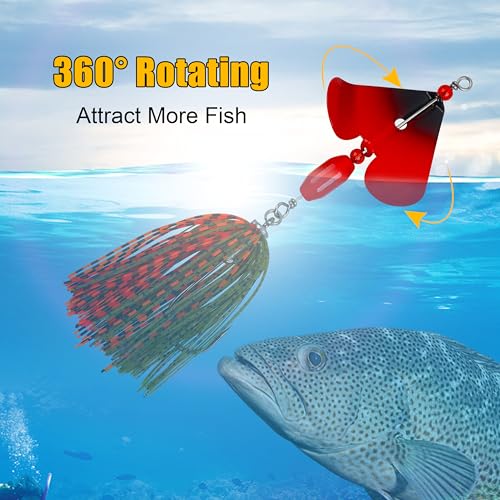Spinnerbaits Buzzbaits Bass Fishing Lures Kit Buzz Bait Multicolor Spinner Bait Swimbait Metal Jig Lure for Bass Pike Trout Fishing - style: B-12pack