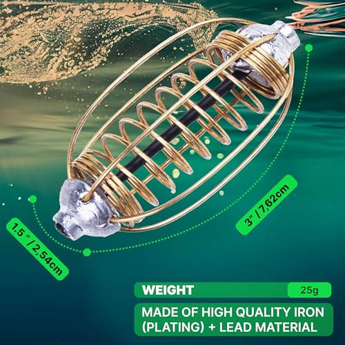 10pcs Spring Fishing Feeder Carp Сrucian Bream Tackle Cage - color: Gold, size: 25g
