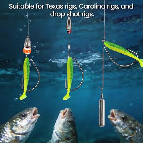 FishTrip 50/100/120pcs EWG Hooks for Bass Fishing Hooks, Extra Wide Gap Offset Worm Hook Texas Rig Fish Hooks for Bass Trout Freshwater Saltwater #4 #2 #1 1/0 2/0 3/0 4/0 5/0 - size: 3/0_100pcs
