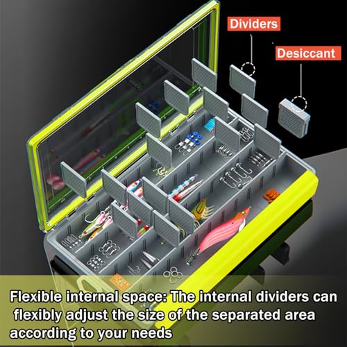Deluxe Fishing Tackle Box, Waterproof 3600 and 3700 Tackle Trays, Organizer with Removable Dividers, Sealed Lure Box and Terminal Tackle Storage (2, 3600 Yellow) - color: 3600 Yellow 2 packs
