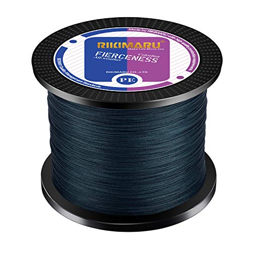 RIKIMARU Braided Fishing Line Abrasion Resistant Superline Zero Stretch&Low Memory Extra Thin Diameter 327-1094 Yds, 4-180LB - color: Dark Gray, size: 1094 Yds/0.12mm/15LB