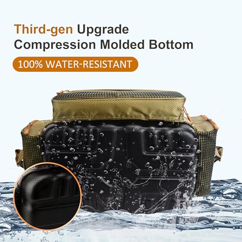 Fishing Tackle Box Bag - Fishing Bags for Saltwater or Freshwater (#Khaki) Fishing Tackle Bags - Padded Shoulder Strap - Tackle Bag for 3600 3700 Tackle Box - color: Khaki-Large (20"L*11.8"W*9.8"H)
