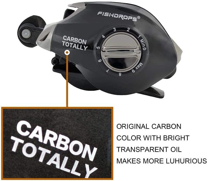 FISHDROPS Baitcasting Reels, 17+1BB Magnetic/Centrifugal Brake Systems Baitcaster Reel, High-Speed Gear Ratio 7.0 Ultra Smooth Low Profile Baitcast Fishing Reel - color: Dual Brake-Right CT