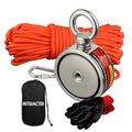 MUTUACTOR Double-Sided Fishing Magnet Kit,Combined 760lbs Fishing Magnets Heavy Duty,Φ2.36''Permanent Neodymium Rare Earth Magnet with 65Ft Salvage Rope Sturdy Gloves Bag for Recovery Treasures - style: 760lb Magnet(Double Sided)--Φ 2.36"