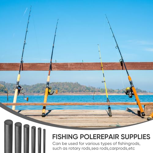 BESPORTBLE Fishing Rod Repair Tool Carbon Fiber Rods Repair Kit Fishing Pole Accessories Broken Pole Connector for Lure Sea Carp 6pcs