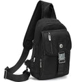NICGID Sling Bag Chest Shoulder Backpack Crossbody Bags for Tablet Laptop Outdoor Hiking Men Women - color: Black-016