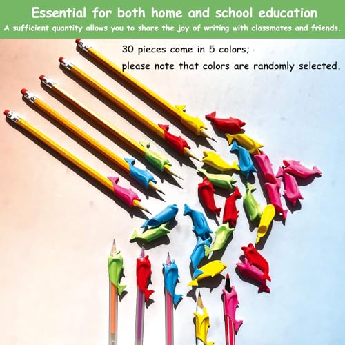 30 Pcs Pencil Grips for Kids Handwriting, Ergonomic Training Tool | Writing Practice Grippers for Beginners, Posture Correction Tool for Daycare Homeschool Supplies