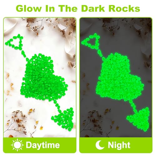 1000pc Glow in The Dark Aquarium Rocks Glow Rocks Outdoor Garden Glow in The Dark Stones Glowing Garden Pebbles Luminous Rocks Outdoor Decoration Stones for Lawn Patio Walkway,Green - size: 1000, style: Green