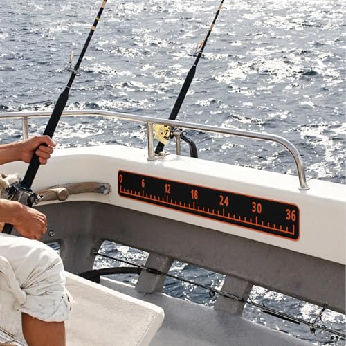 HZshark Premium EVA Foam Fish Ruler，Fish Measuring Board with Self-Adhesive Backing,Fishing Tape Measure for Boats Sailboats Yachts Kayaks - color: Black with Orange